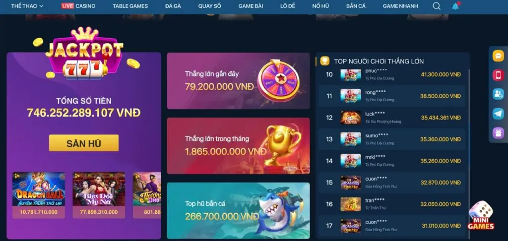 Giao diện trò chơi bắn cá winvn126
